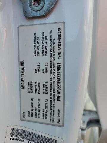 2019 TESLA MODEL 3 5YJ3E1EAXKF476671