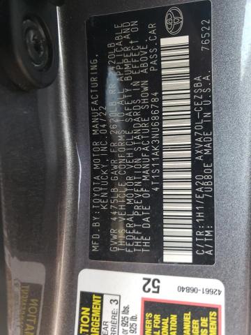 2022 TOYOTA CAMRY NIGH 4T1S11AK3NU686784