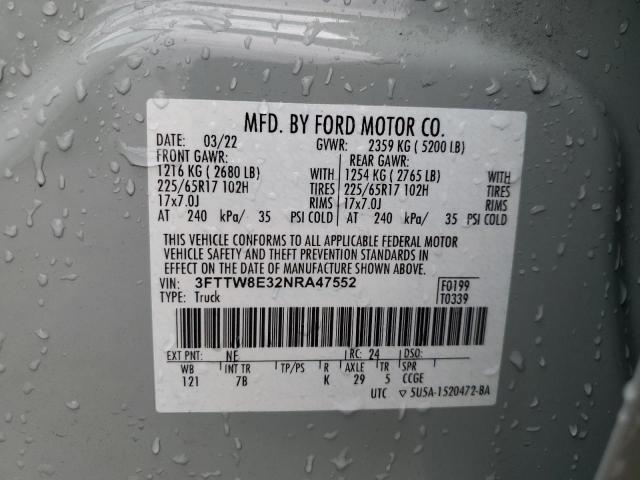 2022 FORD MAVERICK X - 3FTTW8E32NRA47552