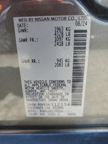 2025 NISSAN ALTIMA SV 1N4BL4DV6SN312154