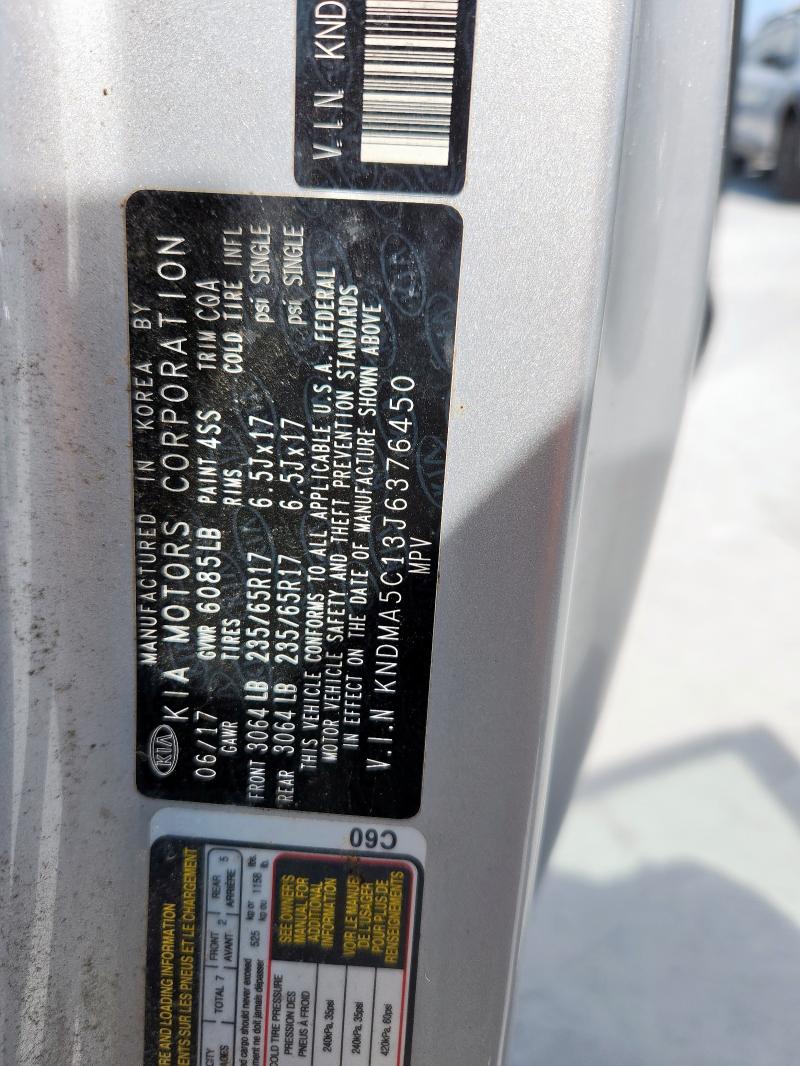 2018 KIA SEDONA L KNDMA5C13J6376450