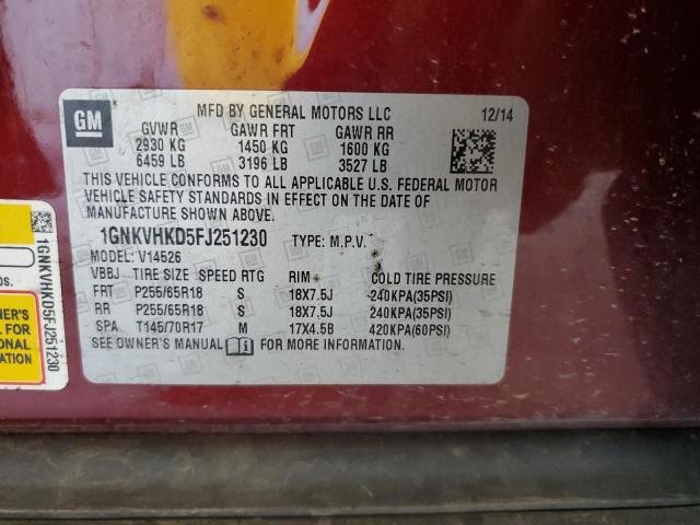 2015 CHEVROLET TRAVERSE L 1GNKVHKD5FJ251230