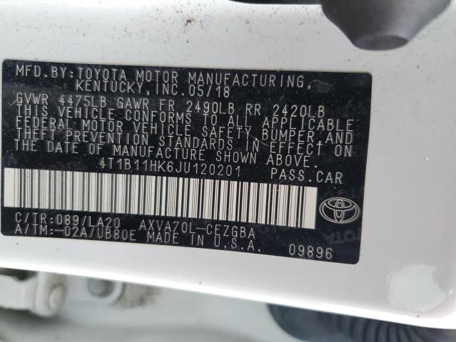 2018 TOYOTA CAMRY L 4T1B11HK6JU120201