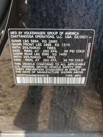 2021 VOLKSWAGEN ATLAS SEL 1V2TP2CA4MC563516