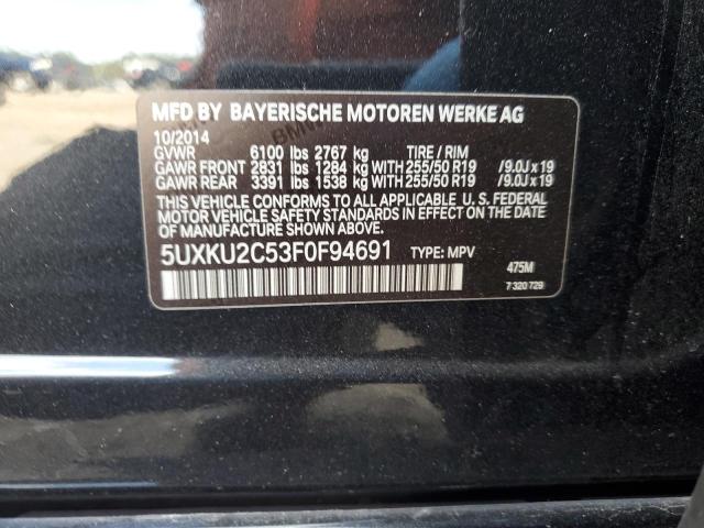2015 BMW X6 XDRIVE3 5UXKU2C53F0F94691