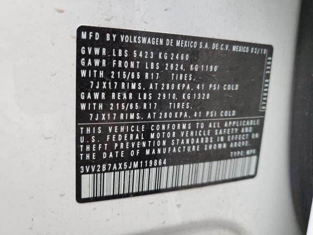 2018 VOLKSWAGEN TIGUAN SE 3VV2B7AX5JM119864