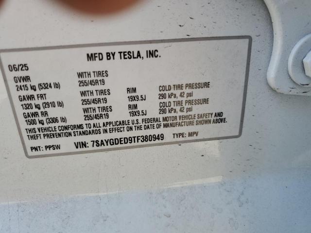 2026 TESLA MODEL Y 7SAYGDED9TF380949