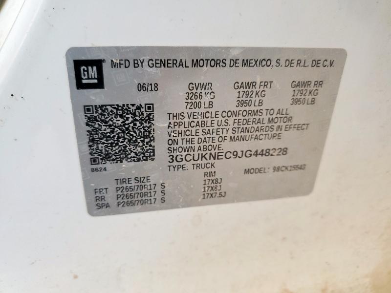 2018 CHEVROLET SILVERADO K1500 3GCUKNEC9JG448228