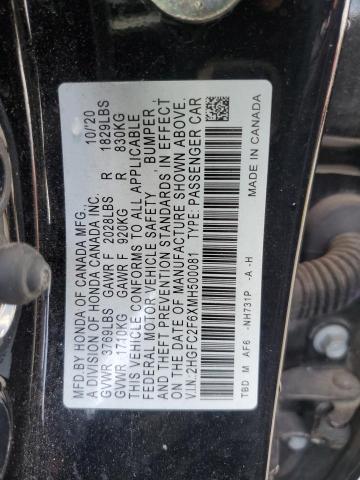 2021 HONDA CIVIC LX 2HGFC2F6XMH500081