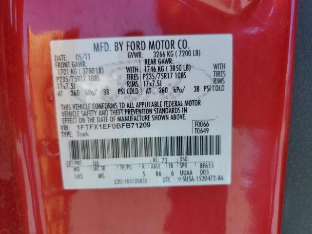 2011 FORD F150 SUPER CAB - 1FTFX1EF0BFB71209