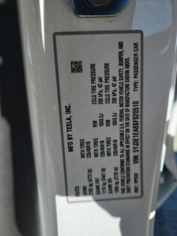 2025 TESLA MODEL 3 5YJ3E1EA8SF020510
