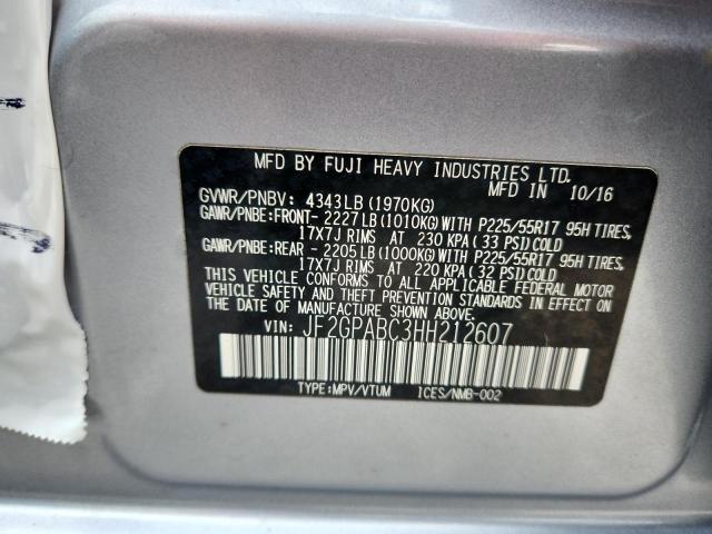 2017 SUBARU CROSSTREK - JF2GPABC3HH212607