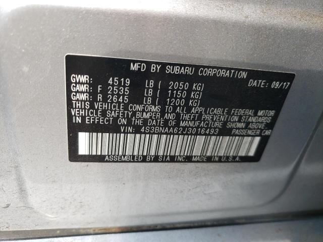 2018 SUBARU LEGACY 2.5 - 4S3BNAA62J3016493