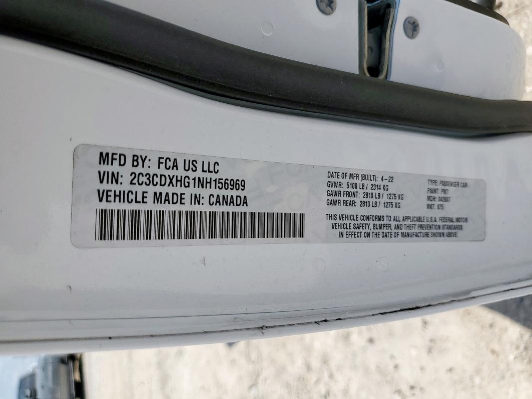 2022 DODGE CHARGER GT 2C3CDXHG1NH156969