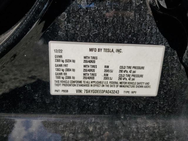 2023 TESLA MODEL Y 7SAYGDEE0PA043243