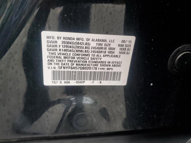 2016 HONDA PILOT EXL 5FNYF6H57GB020178
