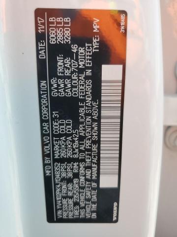 2018 VOLVO XC90 T5 YV4102PK4J1348352