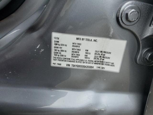2025 TESLA MODEL Y 7SAYGDEE8SA355884