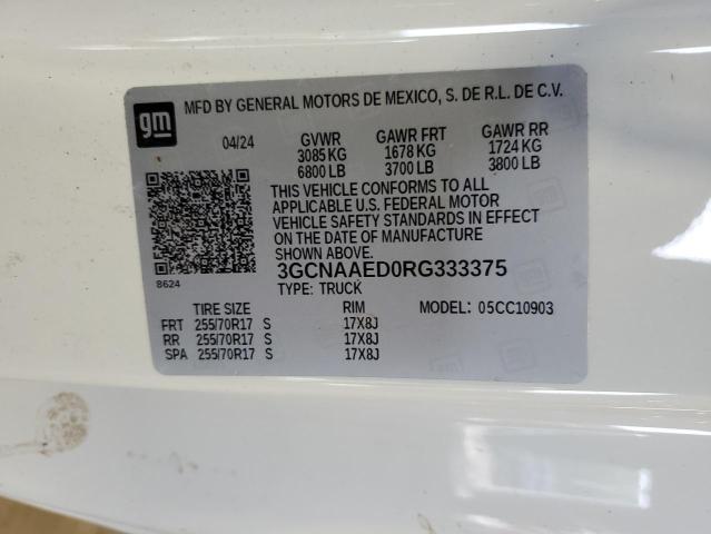 2024 CHEVROLET SILVERADO - 3GCNAAED0RG333375
