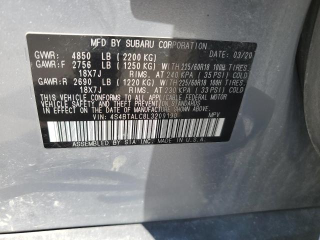 2020 SUBARU OUTBACK LIMITED 4S4BTALC8L3209190