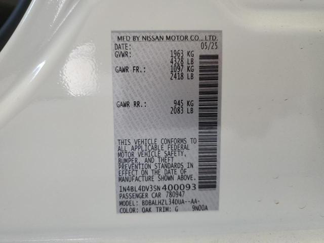 2025 NISSAN ALTIMA SV 1N4BL4DV3SN400093