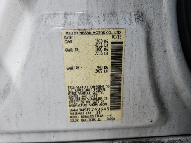 2015 NISSAN ALTIMA 2.5 1N4AL3AP1FC249543