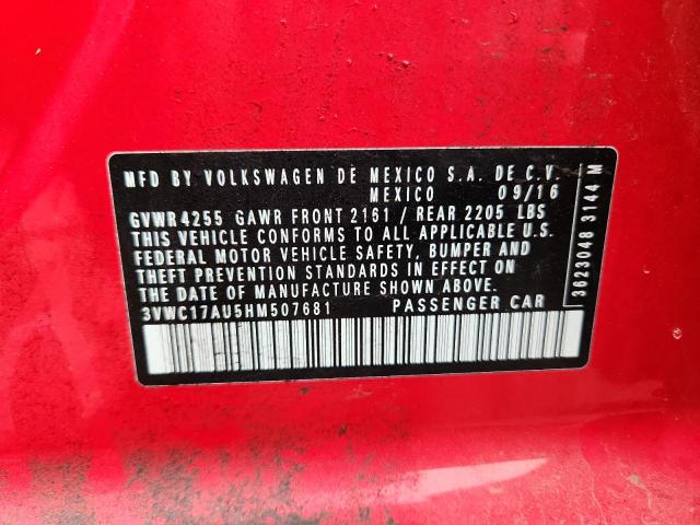 2017 VOLKSWAGEN GOLF SPORT 3VWC17AU5HM507681