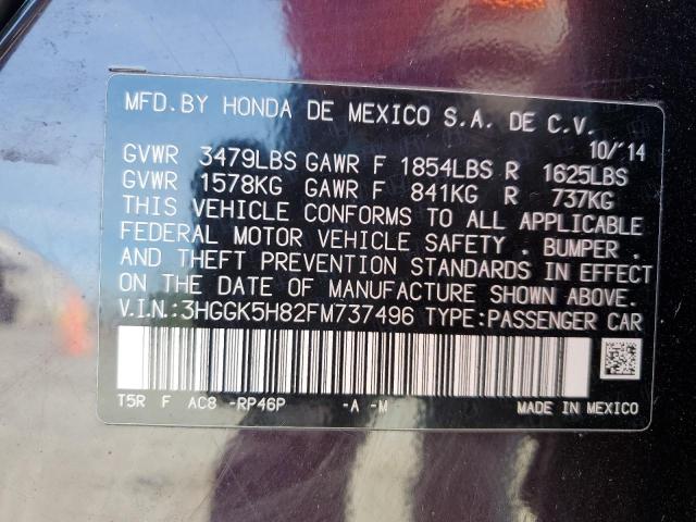 2015 HONDA FIT EX 3HGGK5H82FM737496