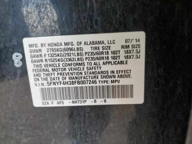 2015 HONDA PILOT SE 5FNYF4H38FB007246
