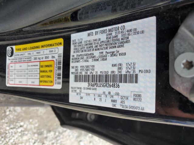 2016 FORD FUSION SE 3FA6P0LU5GR264836