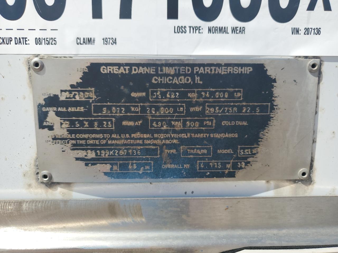 Lot #3287608006 2009 GGSD DRY VAN TRAILER