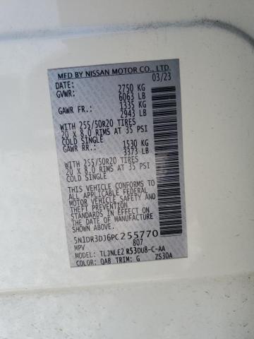 2023 NISSAN PATHFINDER PLATINUM 5N1DR3DJ6PC255770