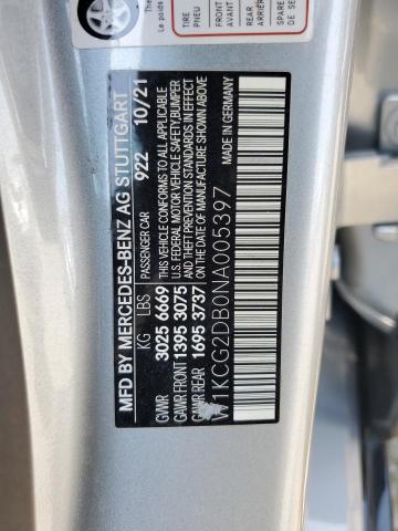 2022 MERCEDES-BENZ EQS SEDAN W1KCG2DB0NA005397