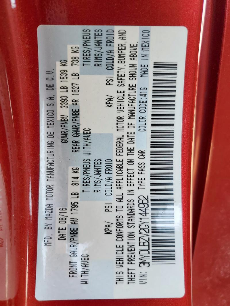 2016 TOYOTA SCION IA 3MYDLBZV2GY144962