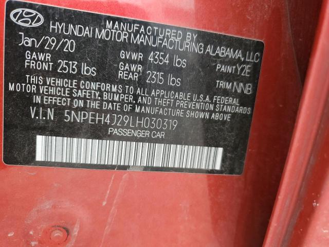 2020 HYUNDAI SONATA LIM 5NPEH4J29LH030319