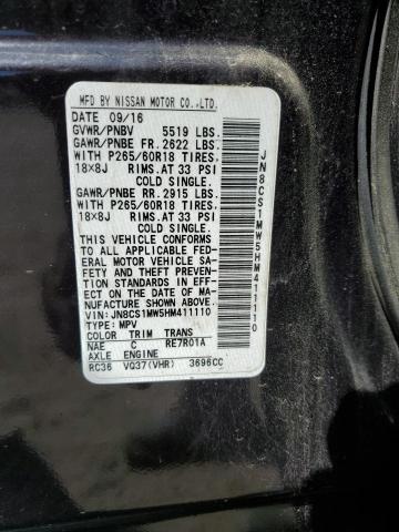 2017 INFINITI QX70 JN8CS1MW5HM411110