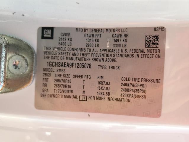 2015 CHEVROLET COLORADO 1GCHSAEA9F1205078
