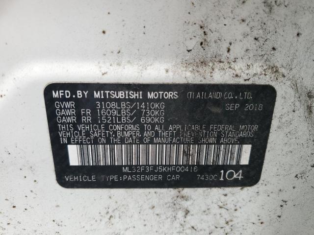 2019 MITSUBISHI MIRAGE G4 ES ML32F3FJ5KHF00416