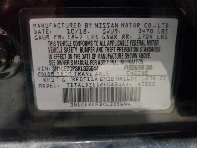 2019 NISSAN VERSA NOTE 3N1CE2CP3KL355644