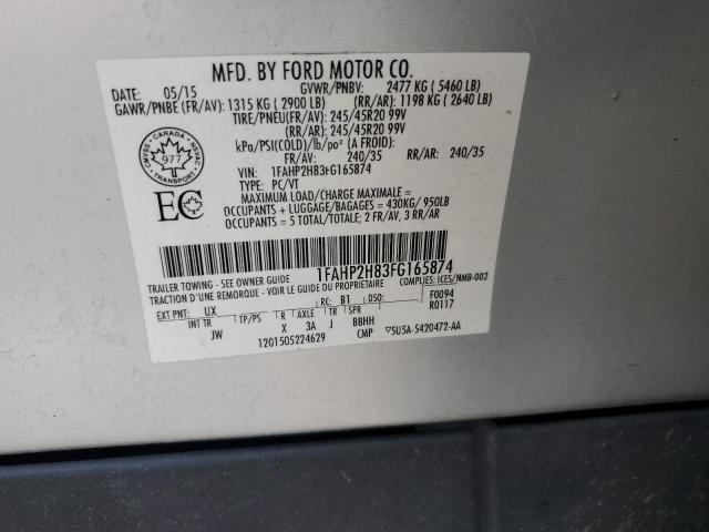 2015 FORD TAURUS SEL 1FAHP2H83FG165874