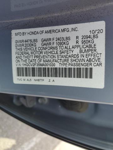 2021 HONDA ACCORD SPO 1HGCV2F35MA001030