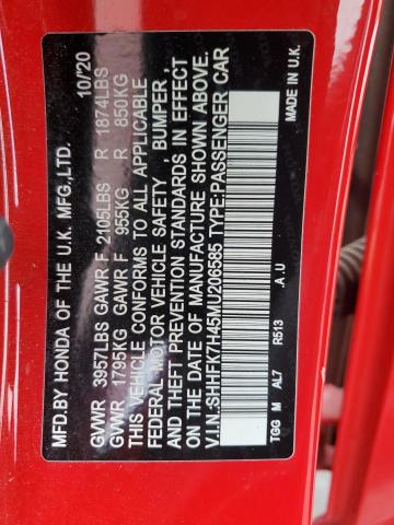 2021 HONDA CIVIC SPORT - SHHFK7H45MU206585