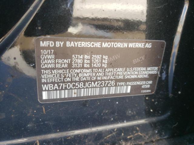 2018 BMW 750 I WBA7F0C58JGM23726