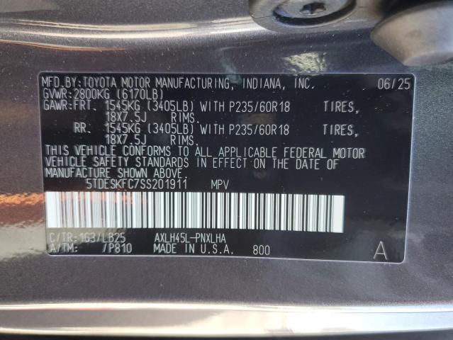 2025 TOYOTA SIENNA LIM 5TDESKFC7SS201911