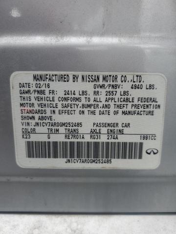 2016 INFINITI Q50 BASE JN1CV7AR0GM252485
