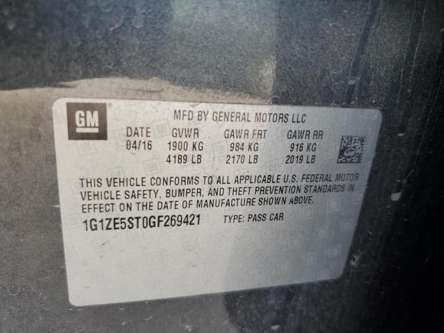 2016 CHEVROLET MALIBU LT 1G1ZE5ST0GF269421