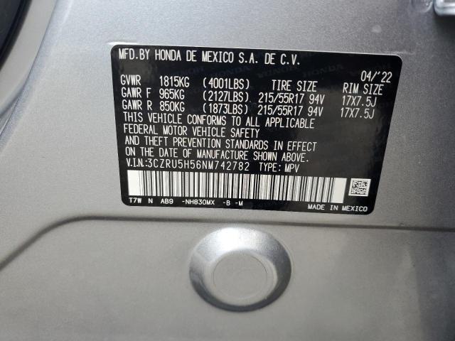 2022 HONDA HR-V EX 3CZRU5H56NM742782