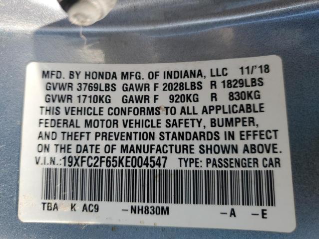 2019 HONDA CIVIC LX 19XFC2F65KE004547