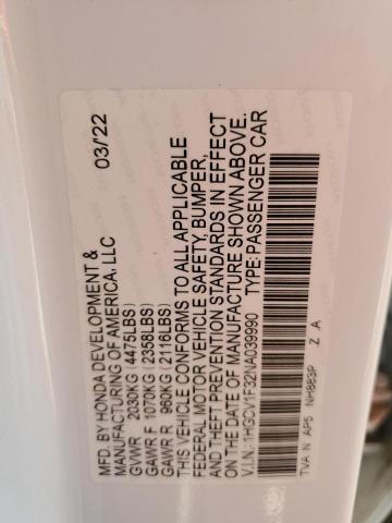 2022 HONDA ACCORD SPO - 1HGCV1F32NA039990