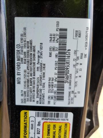 2020 FORD FUSION TITANIUM 3FA6P0D95LR116576